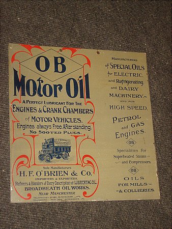 O'BRIEN MOTOR OILS - click to enlarge