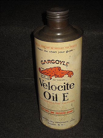 MOBIL VELOCITE OIL "E" - click to enlarge