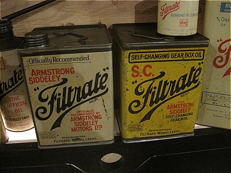 PAIR OF FILTRATE GALLON OIL CANS - click to enlarge