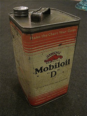 MOBILOIL "D" GALLON CAN - click to enlarge