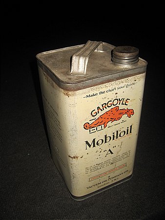 MOBILOIL "A" GALLON CAN - click to enlarge