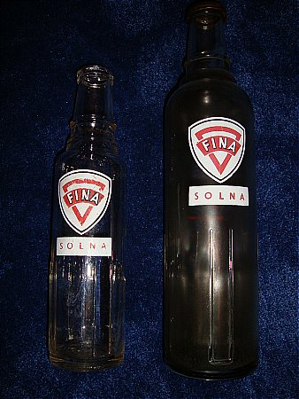 Fina solna motor oil bottles - click to enlarge