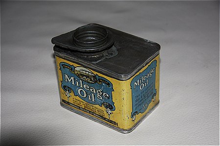 MILEAGE OIL PINT TIN - click to enlarge