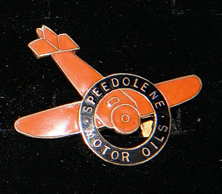 Enamel Badge. SPEEDOLENE AEROPLANE - click to enlarge