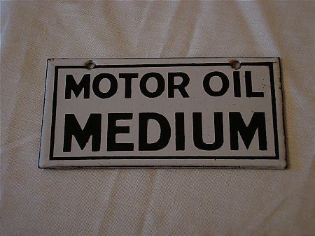 enamel oil rack sign - click to enlarge