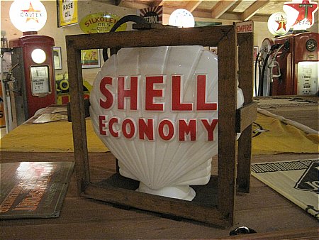 SHELL GLOBE WITH ORIGINAL CRATE - click to enlarge