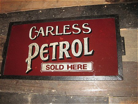 CARLESS METAL & GLASS SIGN - click to enlarge