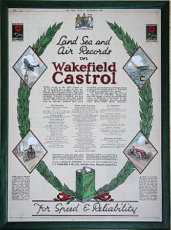 CASTROL WAKEFILD RECORDS ADVERT - click to enlarge