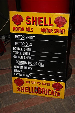 SHELL EMNAMEL PRICE SIGN - click to enlarge