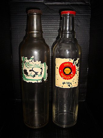 caffines service oil and shell rotella quart bottles - click to enlarge
