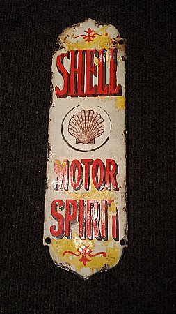 EARLY SHELL FINGERPLATE SIGN - click to enlarge