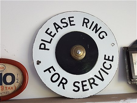 GARAGE "RING FOR SERVICE" SIGN. - click to enlarge