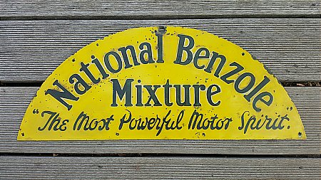 NATIONAL BENZOLE OIL CABINET SIGN - click to enlarge