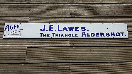 J.E LAWES CAB  SIGN - click to enlarge