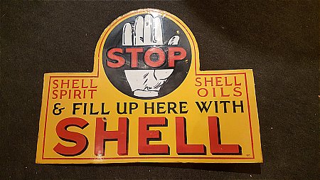SHELL STOP "Black Hand" SIGN - click to enlarge
