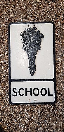 SCHOOL CAST ROAD SIGN - click to enlarge