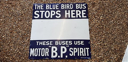 B.P. BLUEBIRD BUS SIGN - click to enlarge