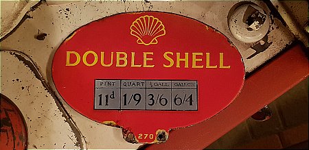 SHELL DOUBLE OIL PUMP PRICE ENAMEL - click to enlarge