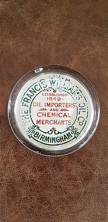 FRANCIS WILLIAMS OIL CO PAPERWEIGHT - click to enlarge