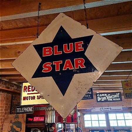 BLUE STAR PETROL DOUBLE SIDED SIGN - click to enlarge