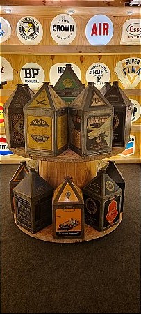 FIVE GALLON NEW PYRAMID CAN DISPLAY - click to enlarge
