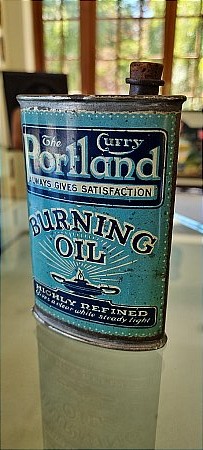 PORTLAND BURNING OIL TIN. - click to enlarge
