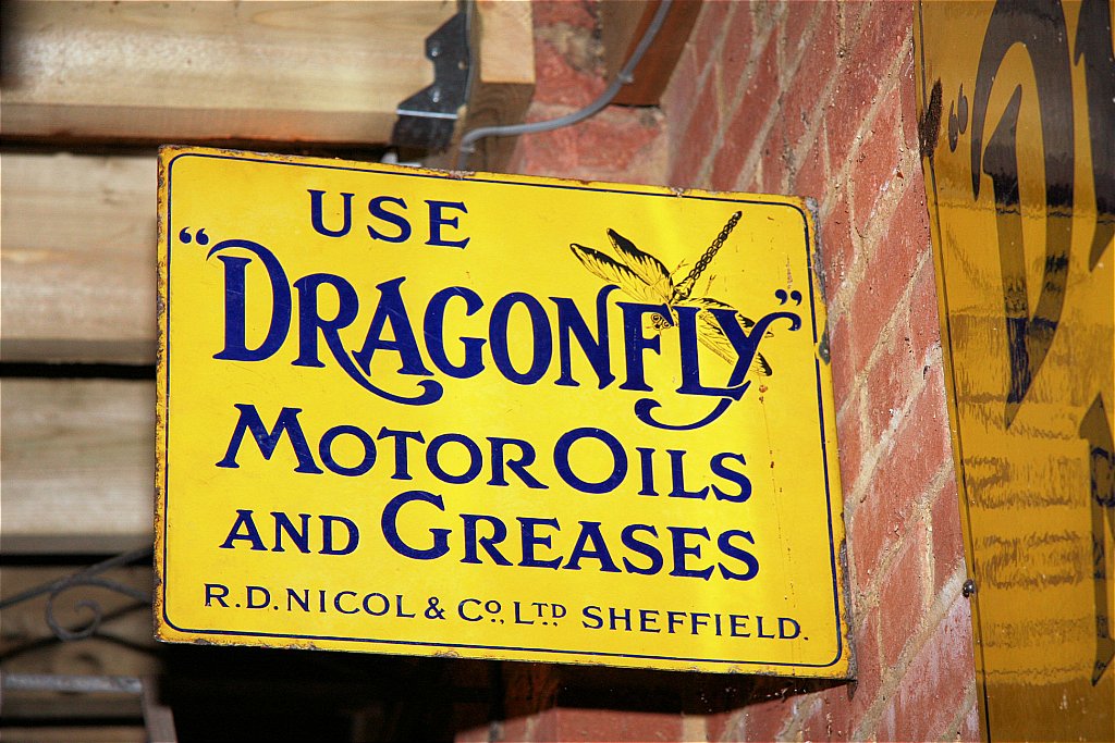 Enamel Signs | Petrol Pumps | Petroliana | Automobilia | DRAGONFLY OIL ...