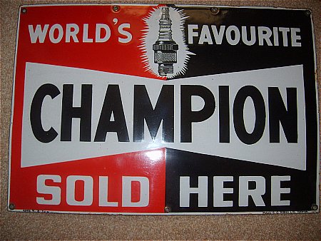 champion plugs enamel sign - click to enlarge