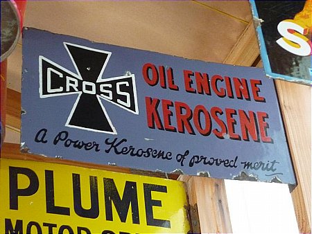 Sign, Cross Kerosene post mount. - click to enlarge