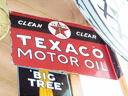 Sign, Texaco clean clear post mount. - click to enlarge