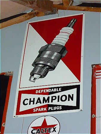 Sign, Champion spark plugs - click to enlarge