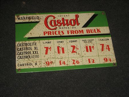 CASTROL BULK PRICE SIGN - click to enlarge