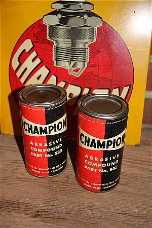 CHAMPION SPARK PLUG GRIT TINS - click to enlarge