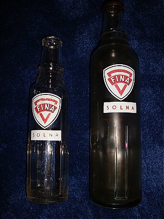 Fina solna motor oil bottles - click to enlarge
