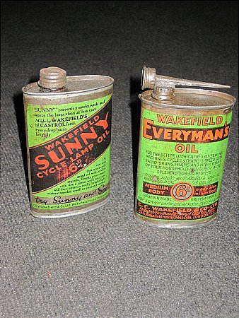 WAKEFIELD CYCLE OIL TINS - click to enlarge