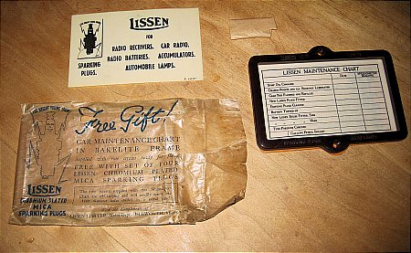 LISSEN PLUGS BAKELITE CHART - click to enlarge