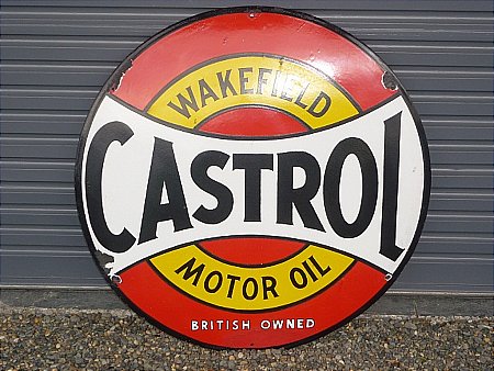 Sign, Castrol round enamel - click to enlarge