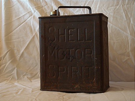 petrol can, shell motor spirit - click to enlarge