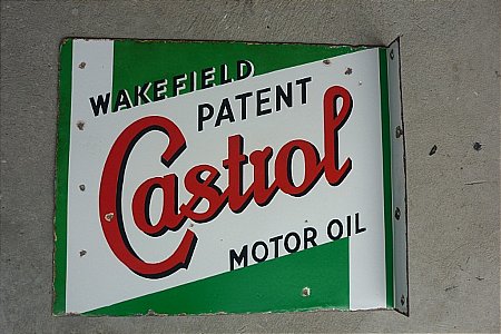 Sign, Castrol post mount. - click to enlarge