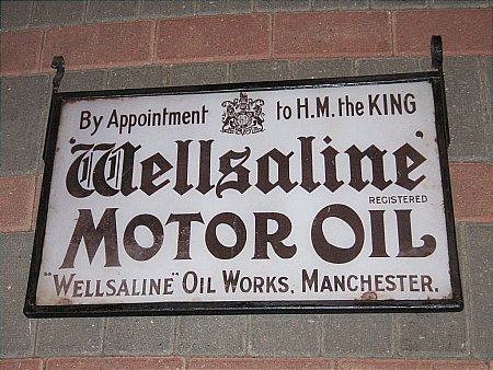 WELLSALINE GLASS / STEEL SIGN - click to enlarge