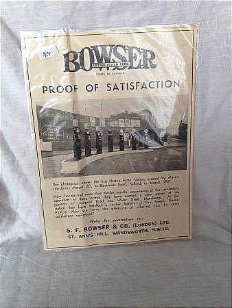 bowser petrol pump advert - click to enlarge