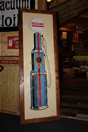 REDLINE PUMP ENAMEL SIGN - click to enlarge