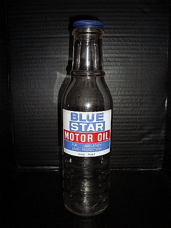 blue star motor oil bottle, super rare (pint) - click to enlarge