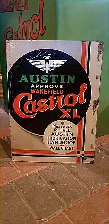 AUSTIN CASTROL SIGN. - click to enlarge