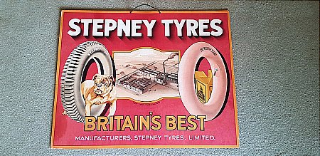 STEPNEY TYRES SHOWCARD - click to enlarge