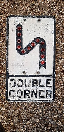 DOUBLE CORNER CAST ROAD SIGN - click to enlarge