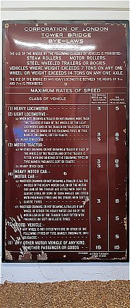 TOWER BRIDGE (LONDON) SPEED LIMITS ENAMEL - click to enlarge