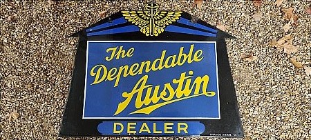 THE DEPENDABLE AUSTIN DEALER DOUBLE SIDED SIGN - click to enlarge