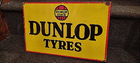 DUNLOP TYRES DOUBLE SIDED FLANGE SIGN - click to enlarge