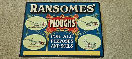 RANSOMES PLOUGHS TIN SIGN - click to enlarge